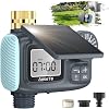 Solar Water Timer Irrigation for Outdoor,2026 LCD Dispaly Sprinkler Timer with Rain Delay and Manual Irrigation,Automatic Watering System for Garden/Lawn/Greenhouse
