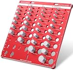 34 Nut & Bolt Thread Checker, Thread Identifier Gauge with 8 Drill Bit Gauge, Aluminum Alloy Nut and Bolt Measuring Tool for 19 Standard & 15 Metric