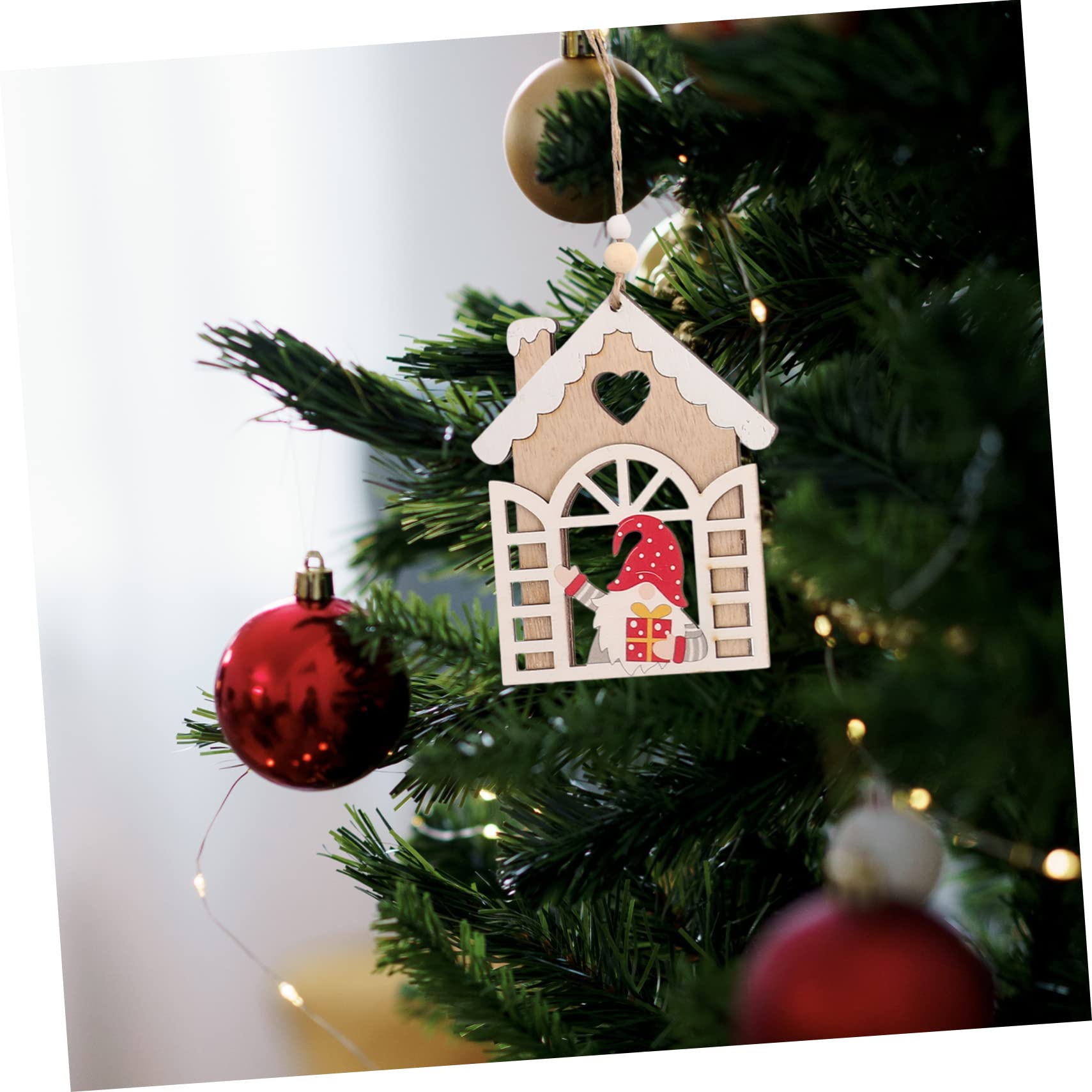 PRETYZOOM 16 Pz addobbi natalizi ornamenti rustici della fattoria di natale decorazione di di natale Decorazioni natalizie christmas tree arredamento ornamento da appendere in legno