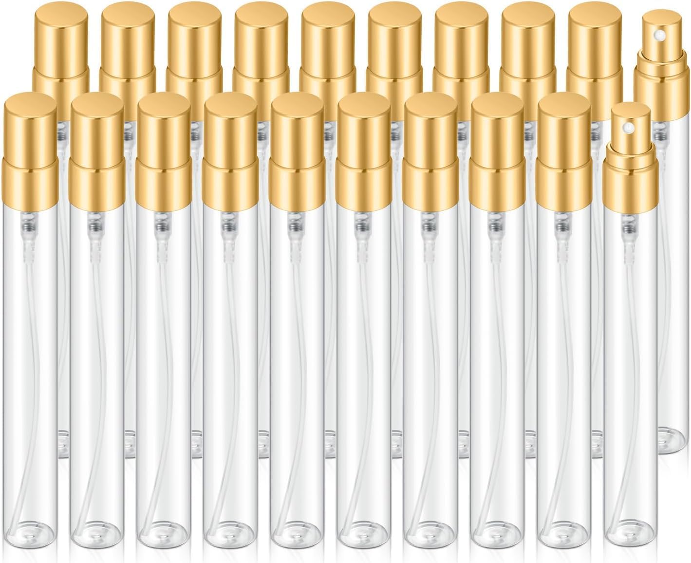 Hunky Dory 24pcs 10ml Empty Delicated Perfume Glass Bottles With Gold Metallic Spray Pump And Caps.-image-36