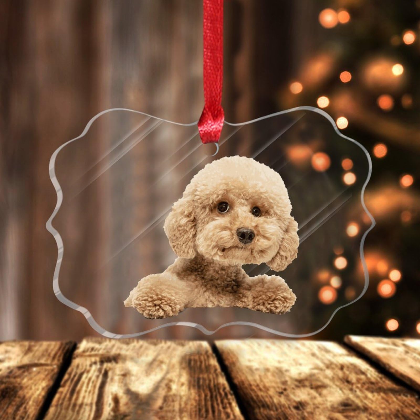Maltipoo Christmas Tree Hanging Ornaments Dog Mom Gift Acrylic Christmas Ornament Keepsake Souvenir Christmas Decorations for Tree New Year Gift