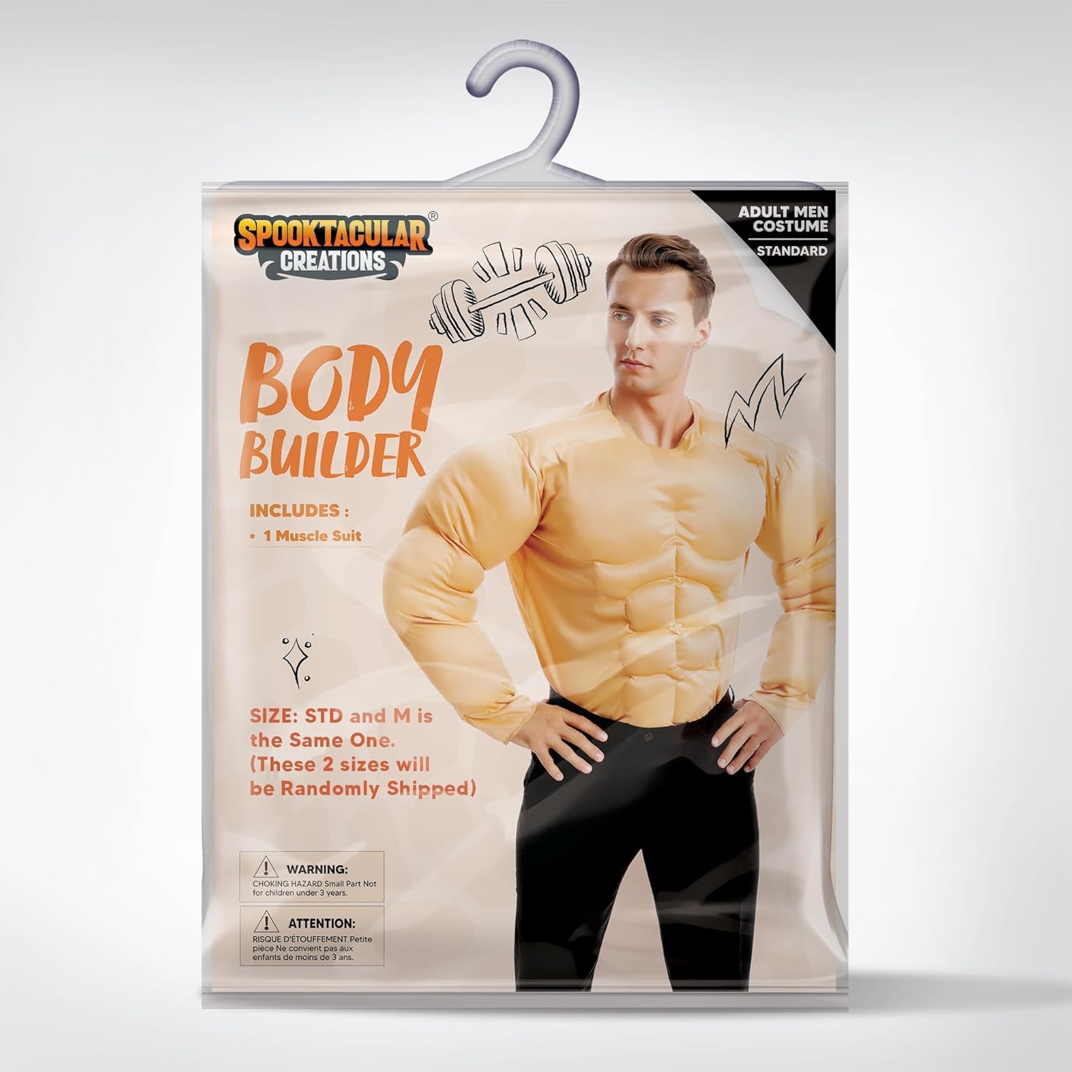 Spooktacular Creations Halloween Men's Muscle Suit, Muscle Shirt, Funny Adult Costumes, Body Builder Costume for Roleplay - Image 6