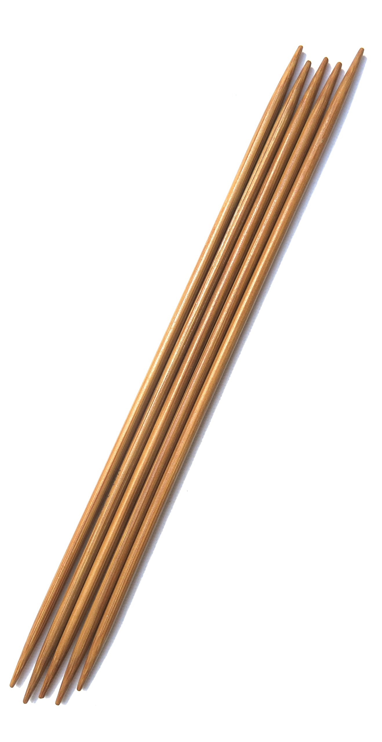 Adf Tm Natural 8'' (20Cm) X 3.5Mm Double Pointed Carbonized Bamboo Knitting Needles 5Pcs