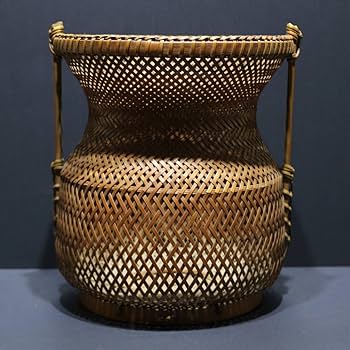 Amazon.co.jp: 佐々木光岳斎竹籠竹編み籠華道具茶道具竹細工竹