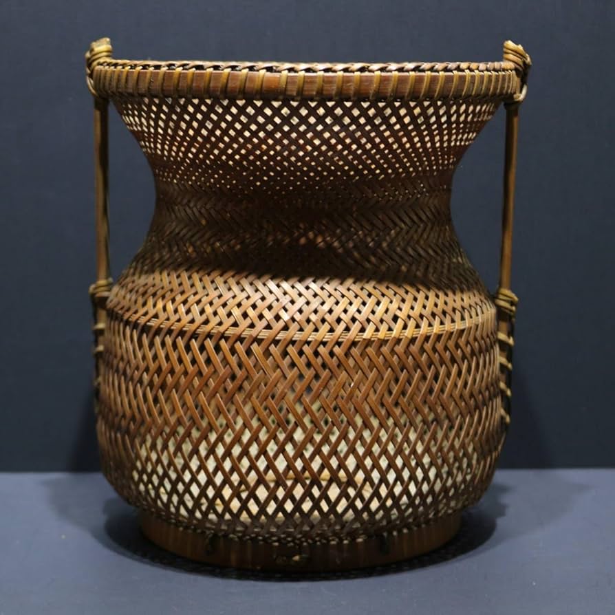 在銘　竹細工　希少　籠　竹籠　骨董 在銘 竹細工 希少 籠 竹籠 骨董