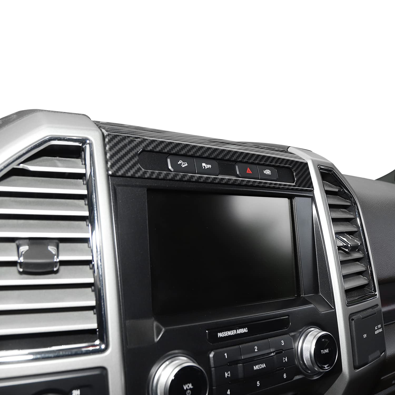 Voodonala do F150 awaryjny przełącznik llight Trim panel dekoracyjny pasuje do 2015 2016 2017 Ford F150 (ziarno włókna węglowego)