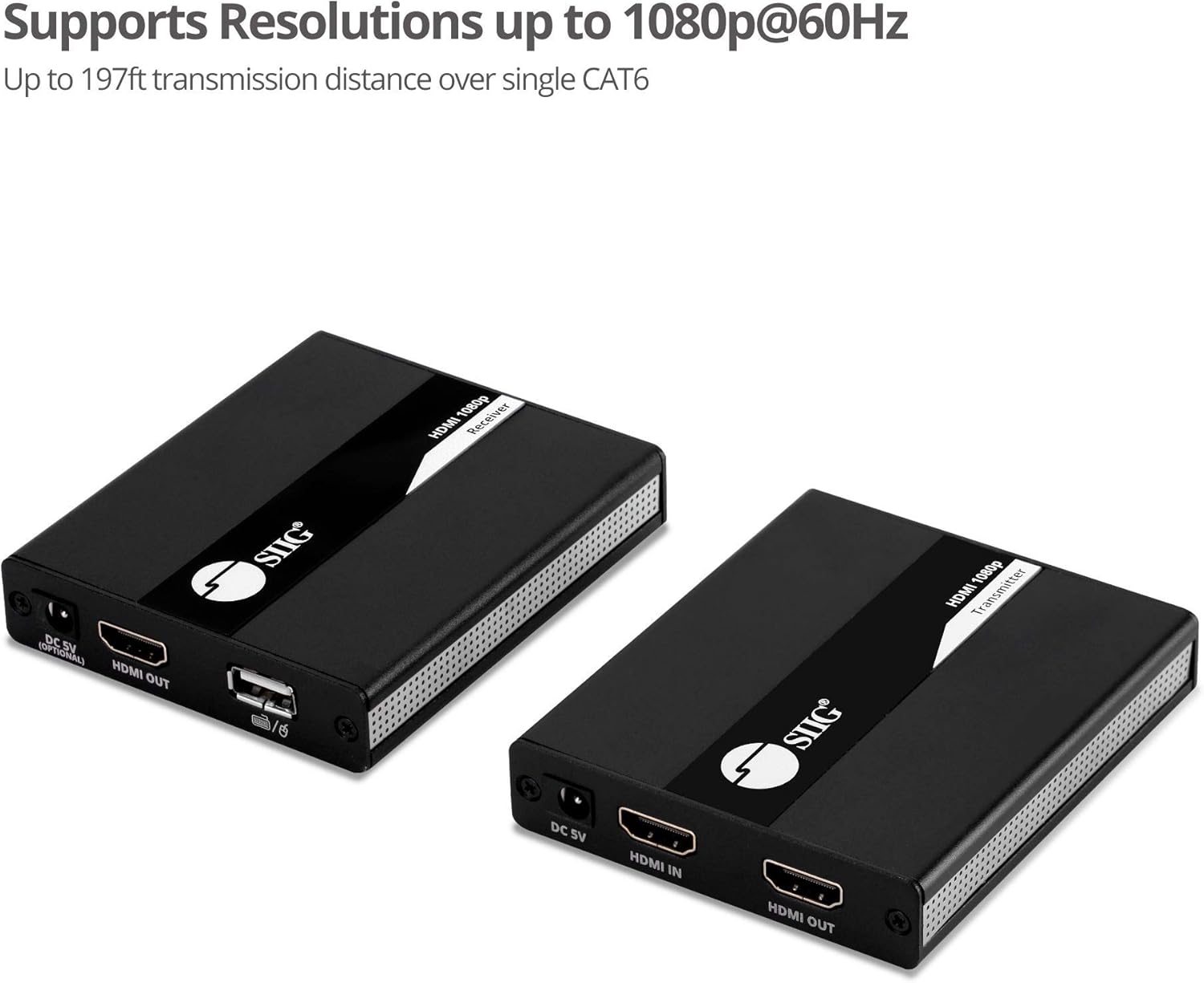 Hоlіdау Dеаlѕ 🛒 SIIG 1080p HDMI USB KVM Extender Over Cat 5e/6, with PoC Transmitter and Receiver - Near Zero Latency - Signal up to 196ft 60M