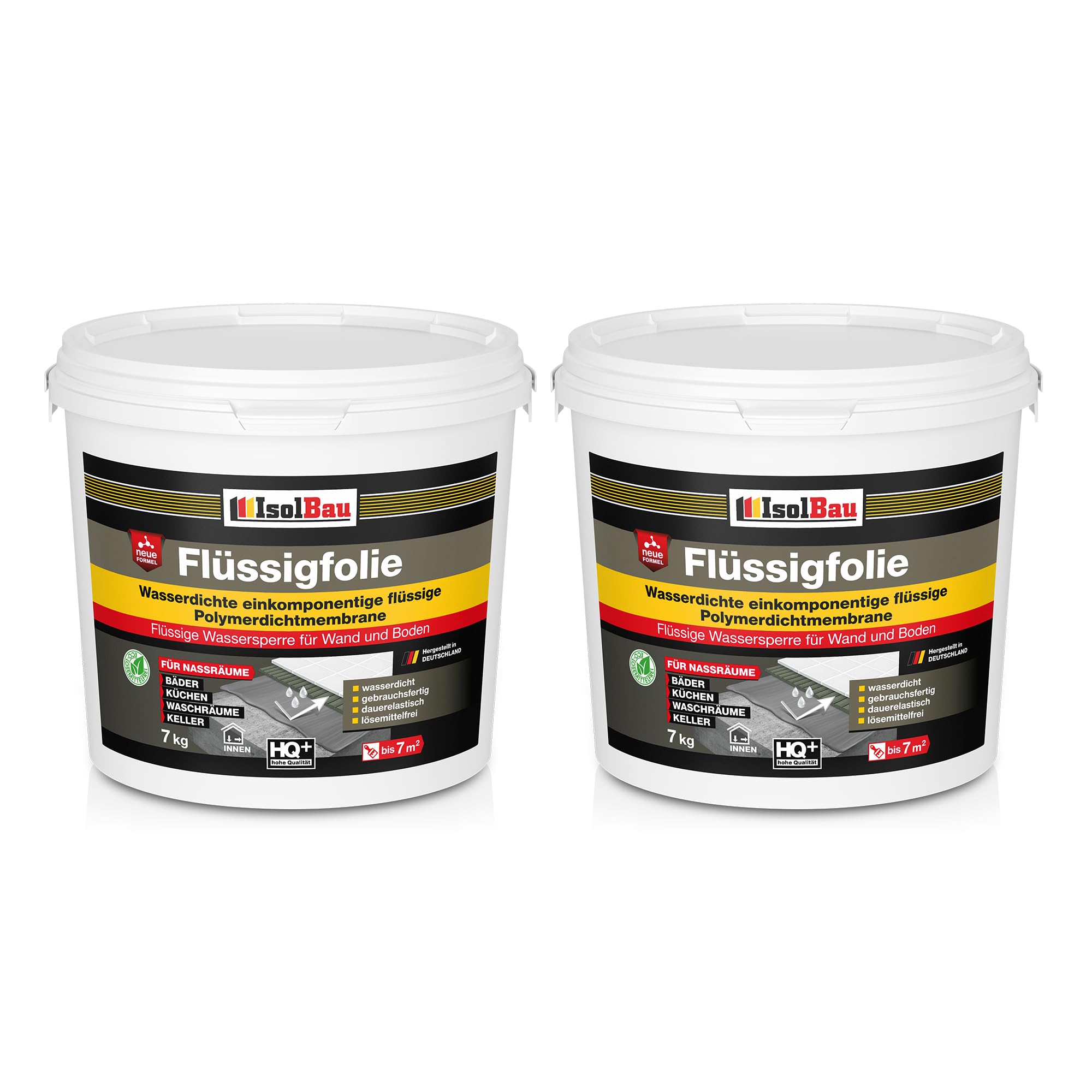 Isolbau Flüssigfolie 14 kg - Abdichtung für Dusche, Bad, Küche - MPA-Zertifikat Duschabdichtung für Wand und Boden - Abdichtungsmasse Wasserdicht und Lösemittelfrei