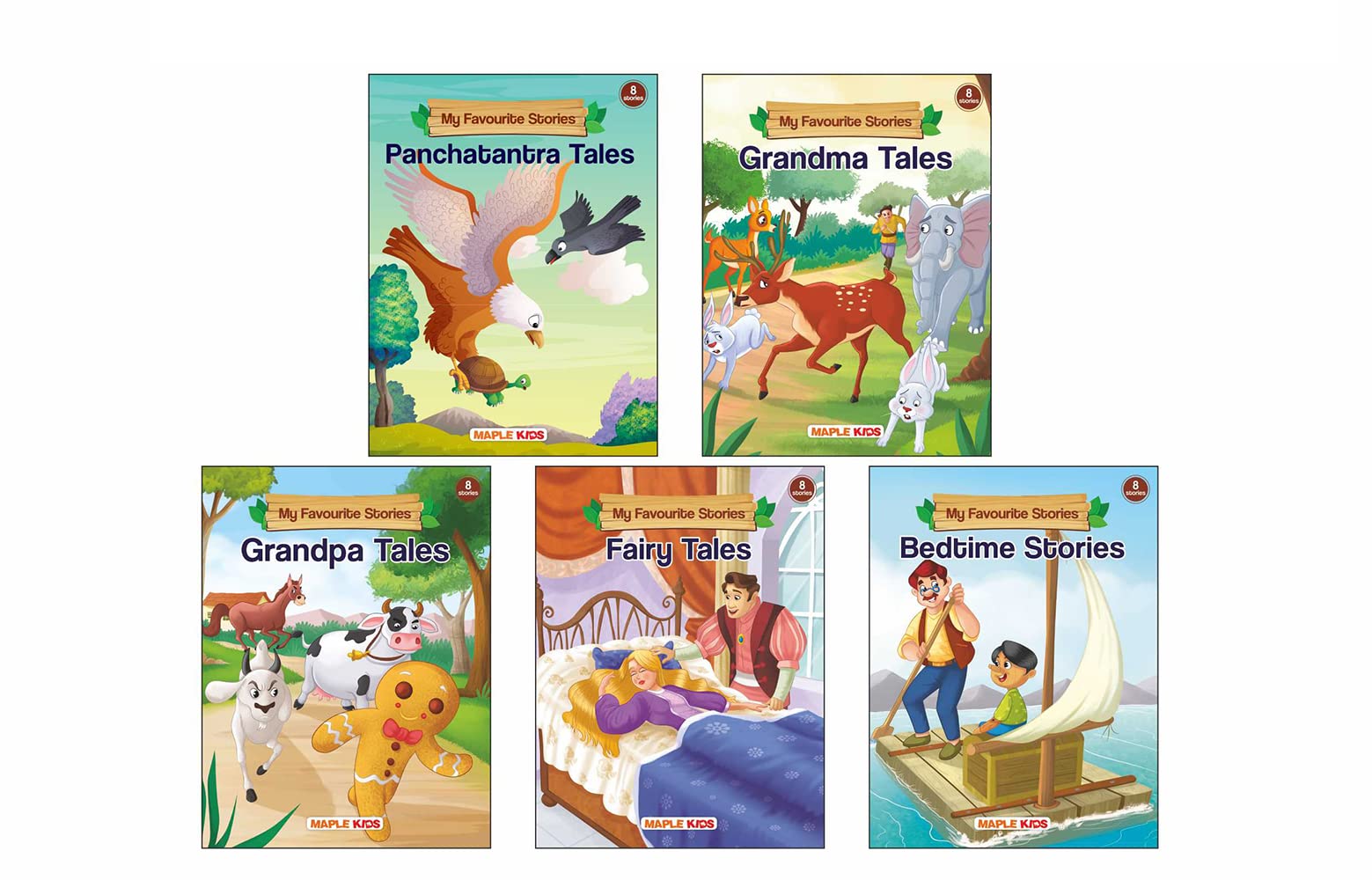 My Favourite Stories (Set of 5 Books) (Illustrated) - Moral Stories - Story Books for Kids - Bedtime Stories, Fairy Tales, Grandma Tales, Grandpa Tales, Panchatantra Tales - Stories for Children Age 3+ Years Paperback – 1 January 2019
