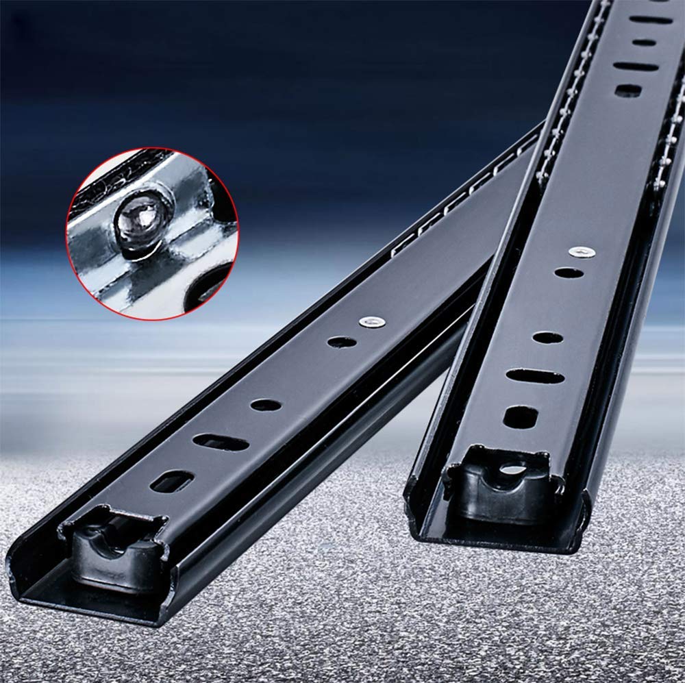 WANLIAN 1 Pair Drawer Slides 16 Inch 2 Fold Heavy Duty Ball Bearing Full Extension Under-Mount Sliding Drawer Slides