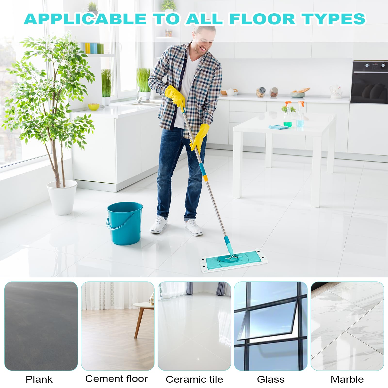 HOTUT Zestaw 4 szt. do Leifheit CLEAN Twist M Micro Duo wymienny zestaw do mopa, ściereczka z mikrofibry, podkładki do mopa, zmywalne podkładki do mopa, do wszystkich rodzajów podłoża, cząstek brudu