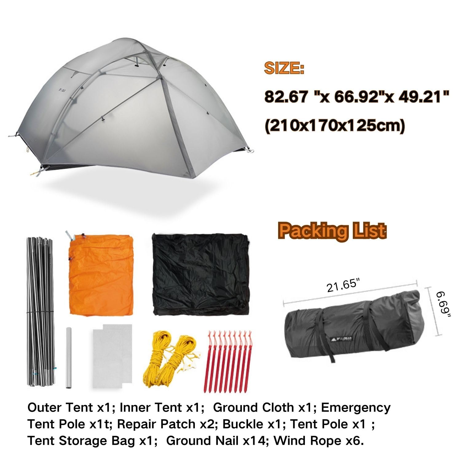 3F UL GEAR 3/4 Personen Campingzelt, wasserdichtes Zelt für 3/4 Jahreszeiten, einfach aufzubauen, Wandern, Rucksackreisen, Zelt, Unterschlupf, inklusive Bodentuch
