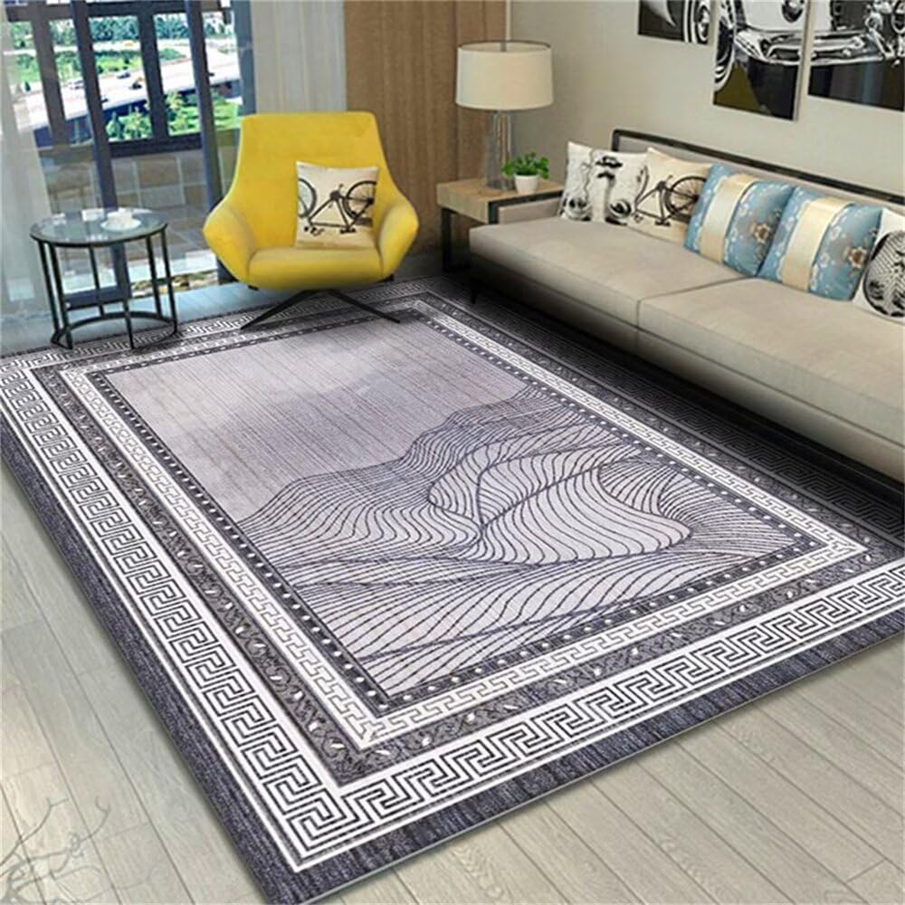 Tapis salon moderne gris 90x150 et terrasse rectangulaire pour decoration interieure durable