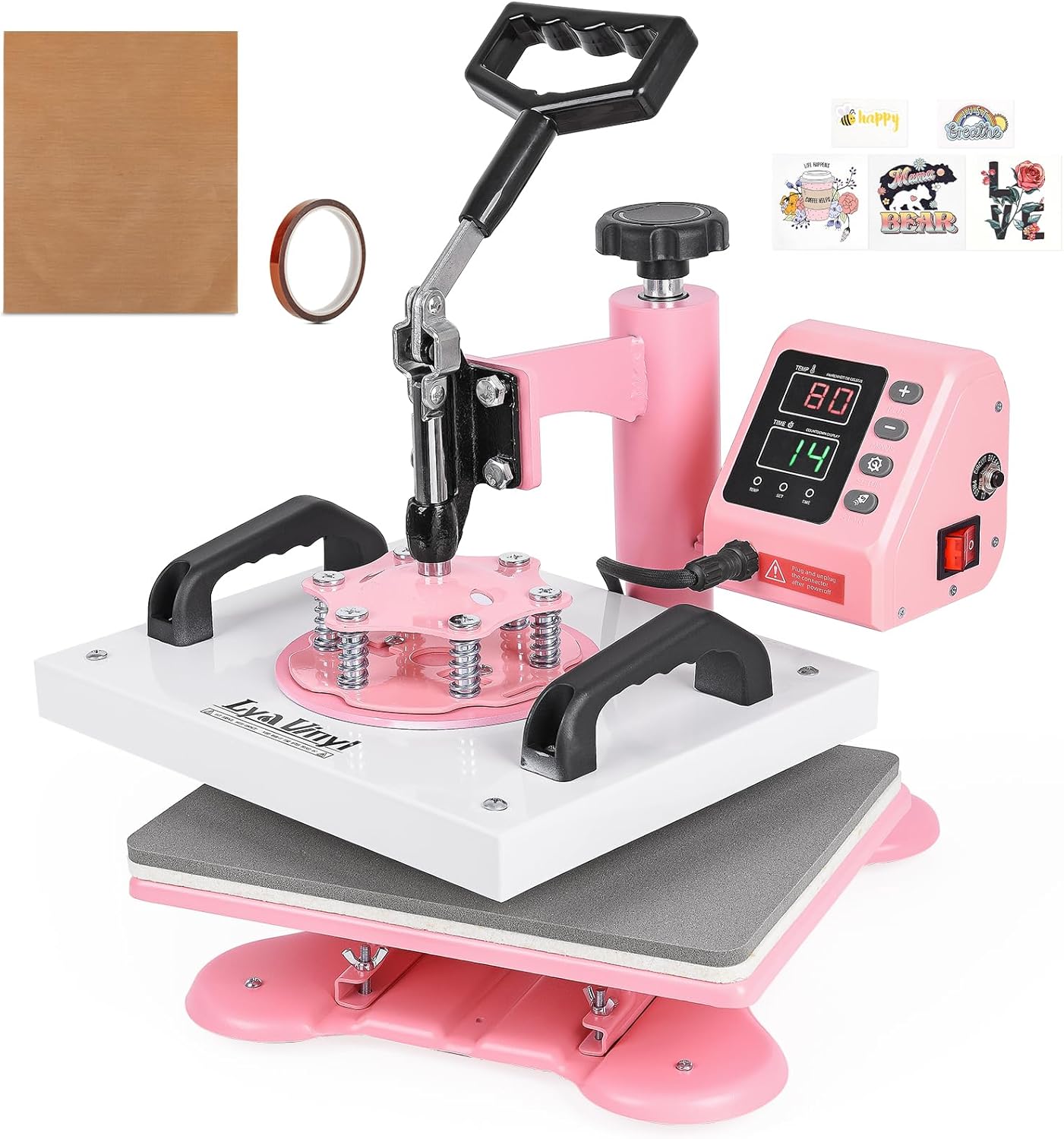 Lya Vinyl 12" x 10" Power Heat Press Machine, High Pressure Heat Press