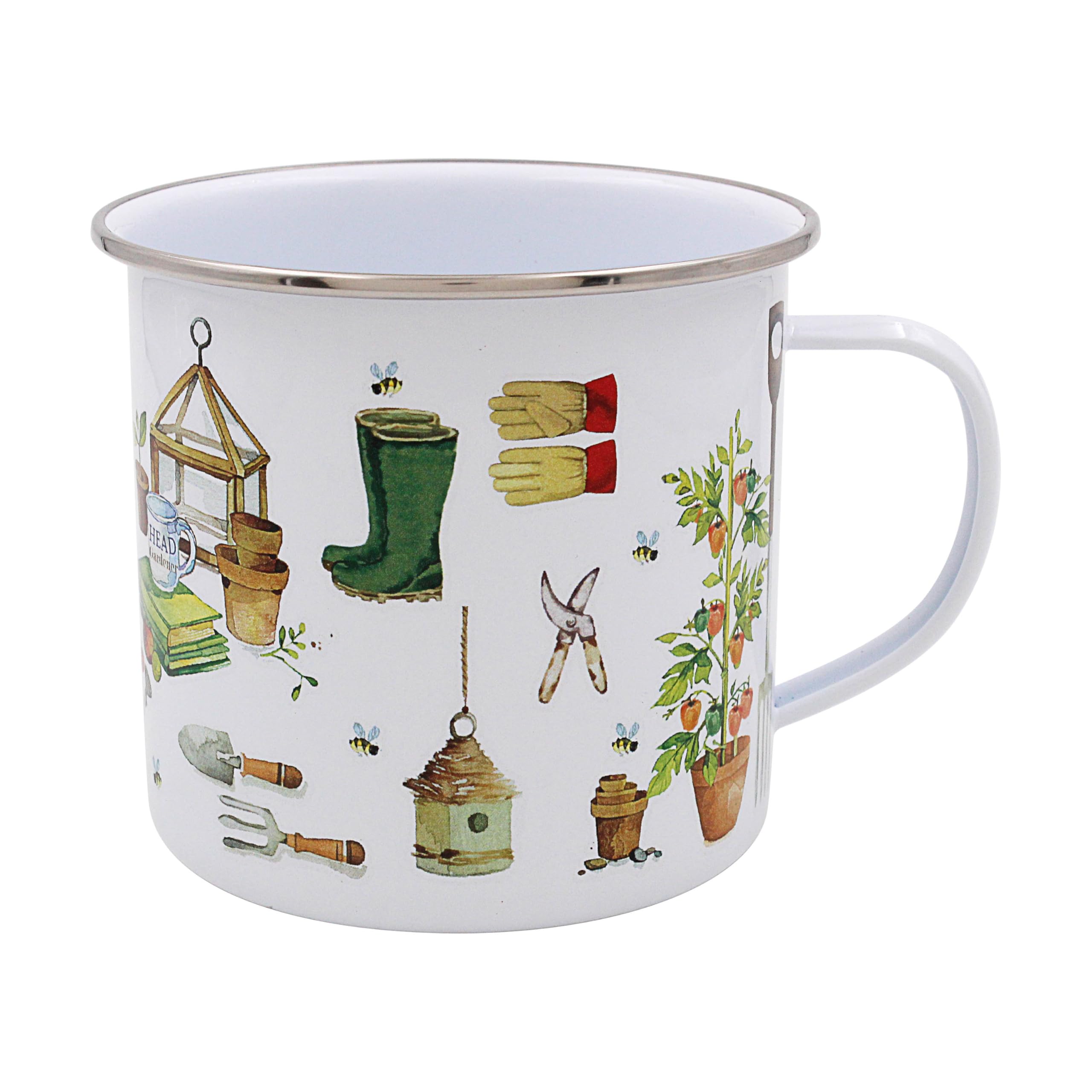 The Leonardo Collection Men's Multicoloured Green Fingers Tin Mug For Home & Kitchen | Newly Designed Mugs For Tea & Coffee | Lovely Cup For Gifts & Birthday Gifts For Wo