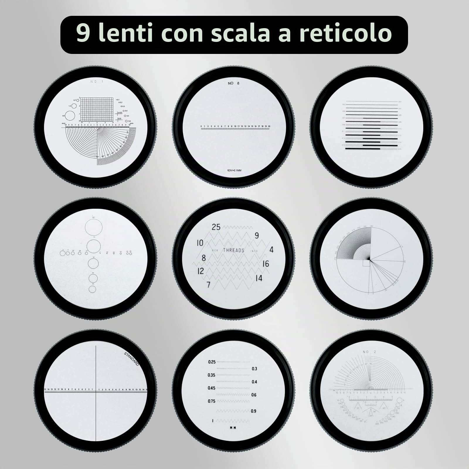 Lente D'Ingrandimento Per Gioiellieri, Ricaricabile 10x Jewelry Loupe Con Scala Di Misurazione Staccabile, 6 Luci Led E 9 Grafici In Scala Di Vetro Per Gioielli, Gemme, Monete, Utensili Per Hobby