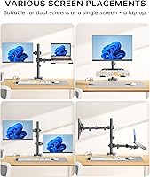 Vista 7 de Soporte de montaje para monitor RGB y portátil con 3 puertos USB, carga y transferencia de datos USB, soporte ajustable para laptop de 13 a 32