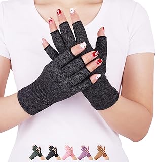 Arthritis Gloves Relieve Pain from Rheumatoid, RSI,Carpal Tunnel, Hand Gloves Fingerless for Computer Typing and Dailywork, Support for Hands and Joints (M, Black)