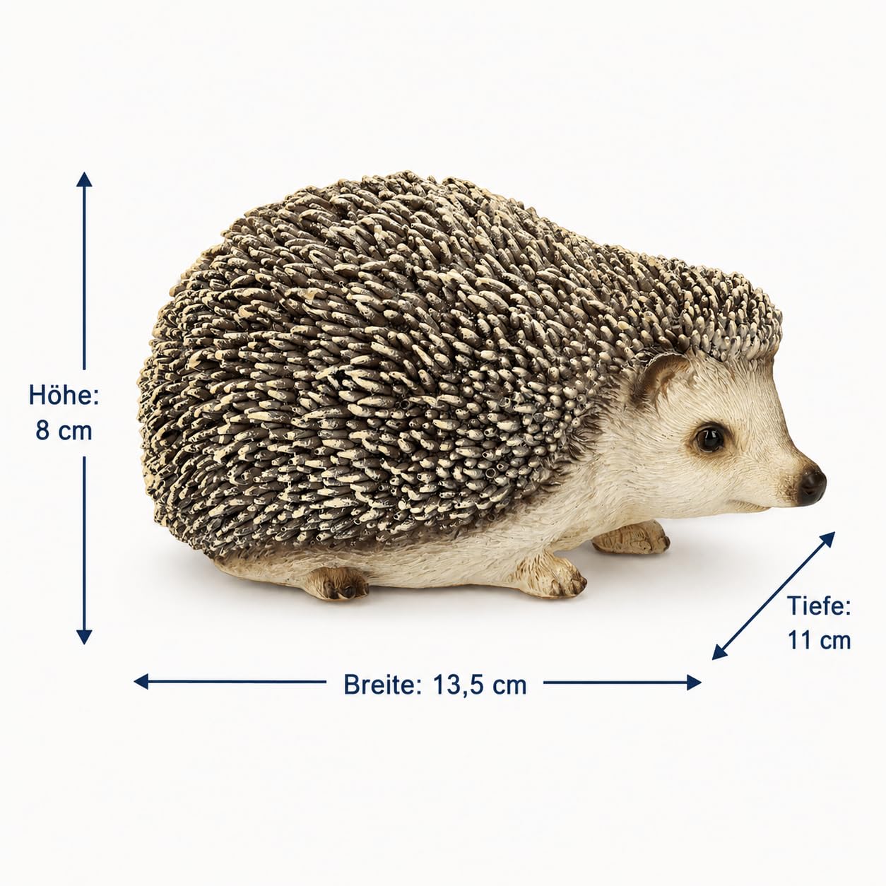 Figuren Shop GmbH Gartenfigur Igel stehend 13,5 cm – naturgetreue Igelfigur auf Vier Pfoten aus Polyresin, handbemalt und wetterfest – Tierfigur für Garten, Beet, Blumenkasten und Herbstdeko
