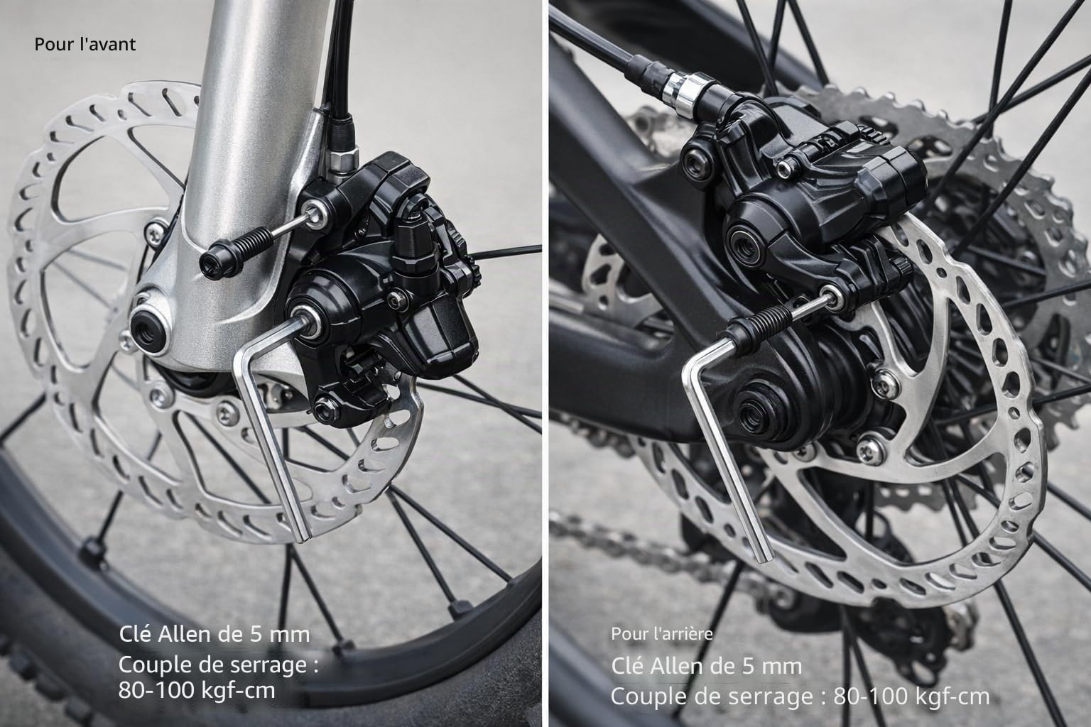 Kit de Frein à Disque de vélo, étrier en Aluminium Avant et arrière, Levier de Frein de vélo en Alliage d'aluminium, Rotor de 160 mm, ajusteur de Plaquettes mécaniques
