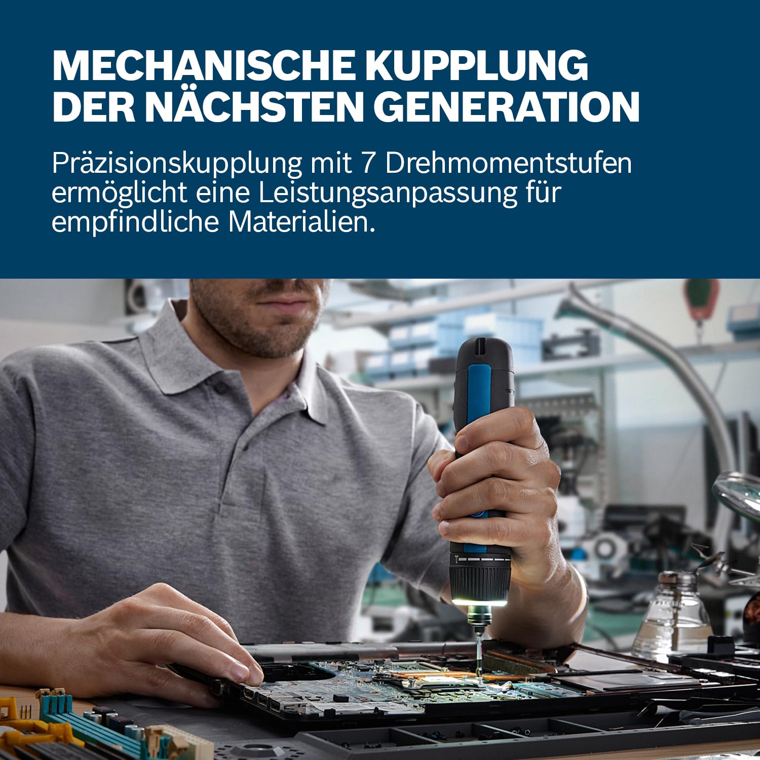 Bosch Professional Akkuschrauber GO 3, 8-teiliges Bit-Set, USB-C-Kabel, Mini-Koffer