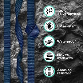 TECEUM 1 Inch Webbing - Sea Blue - 10 Yards - 1 Webbing for Climbing Outdoors Indoors Crafting DIY nw