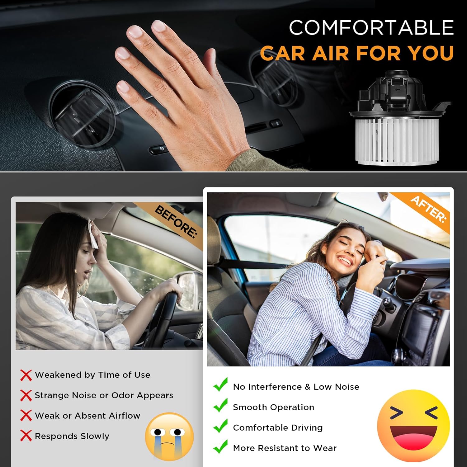 HVAC Blower Motor 700237 Compatible with Ford F-150 09-14 / Expedition 09-17, Compatible with Lincoln Navigator 09-17, Heater Blower AC Fan for CL1Z19805A, PM9364 Blower