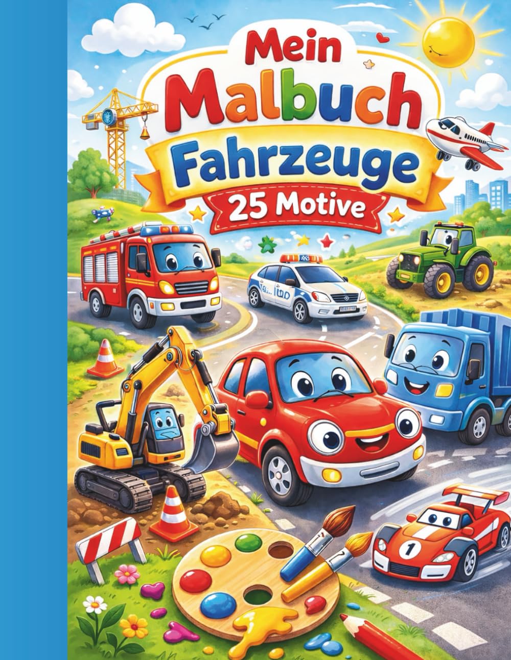 Mein großes Malbuch - Fahrzeuge: 25 liebevoll gestaltete Fahrzeuge zum Ausmalen - Für Kinder von 3-6 Jahren