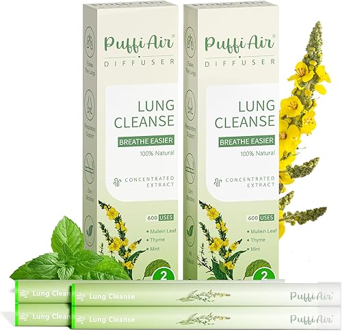 Miniatura 10 de Difusor de hierbas de gordolobo mejorado con extractos de gordolobo, tomillo y menta para limpiar los pulmones, mejorar la respiración y el