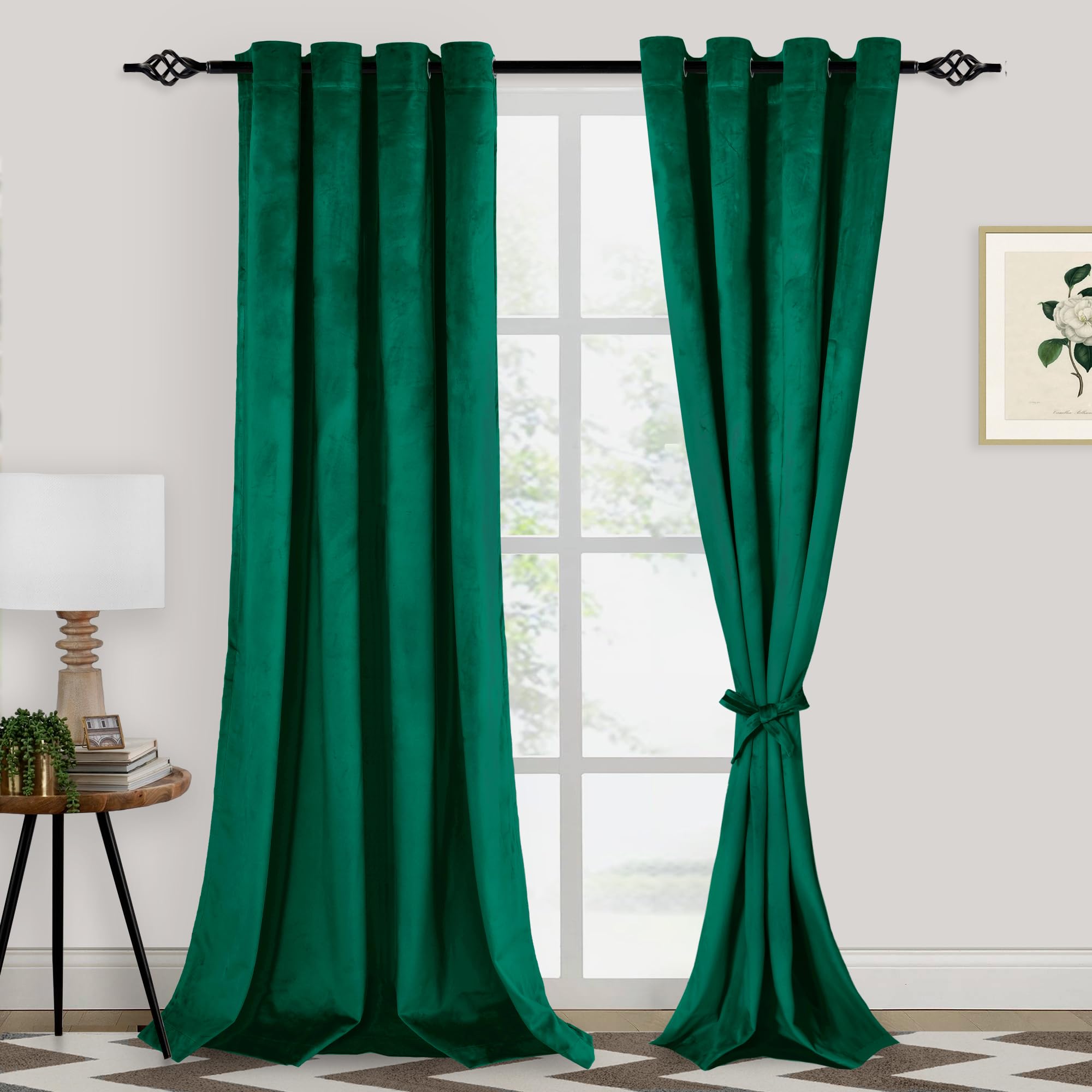 Rideaux occultants chambre et salon lot de 2 longs panneaux occultants en velours