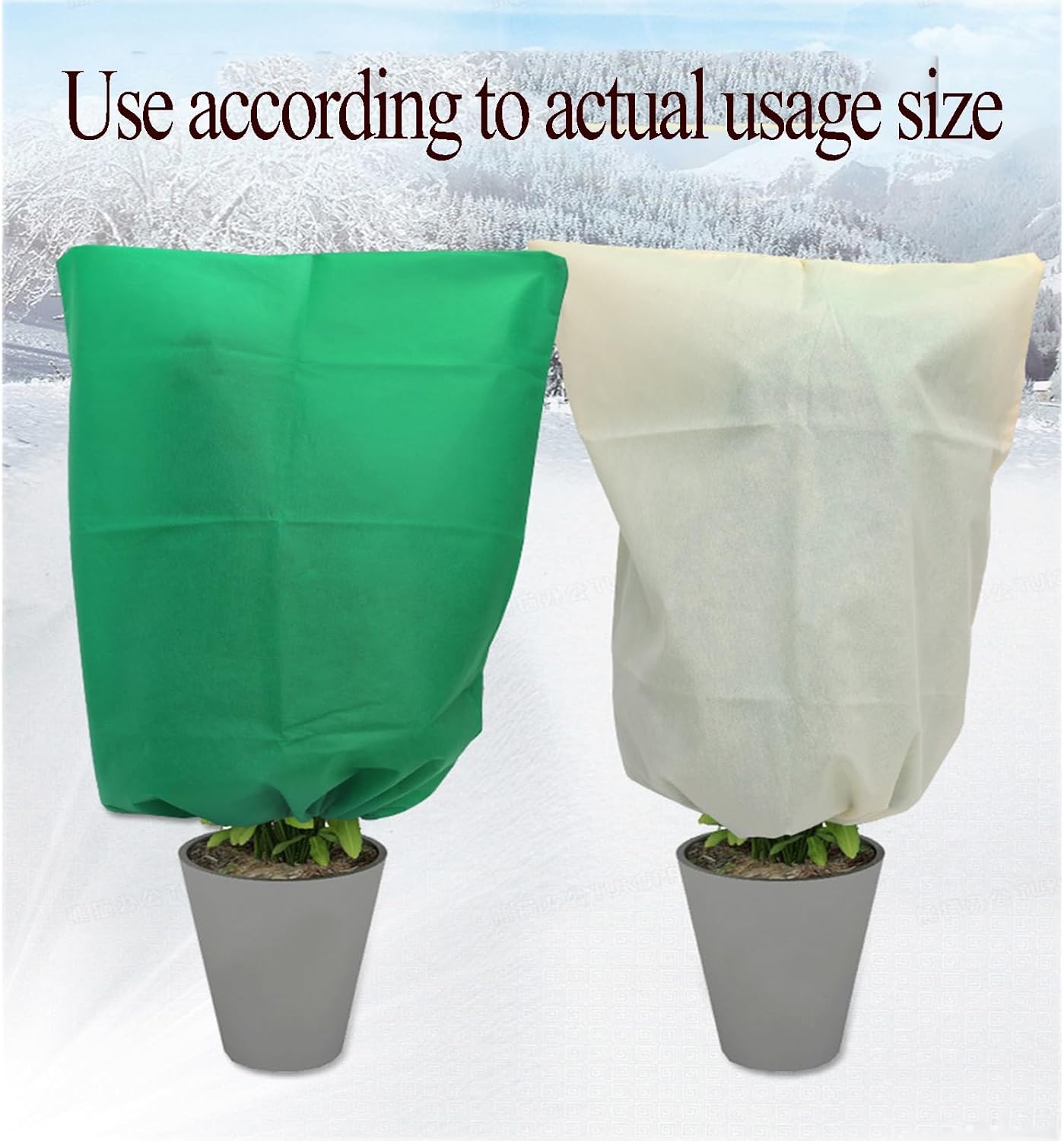 5-Piece Plant Cover Set, Winter Tree Frost Protection Cover, with Drawstring Pouch, Suitable for Outdoor Plants, Shrubs, and Potted Plants(Green,71x94in(5-Pack))