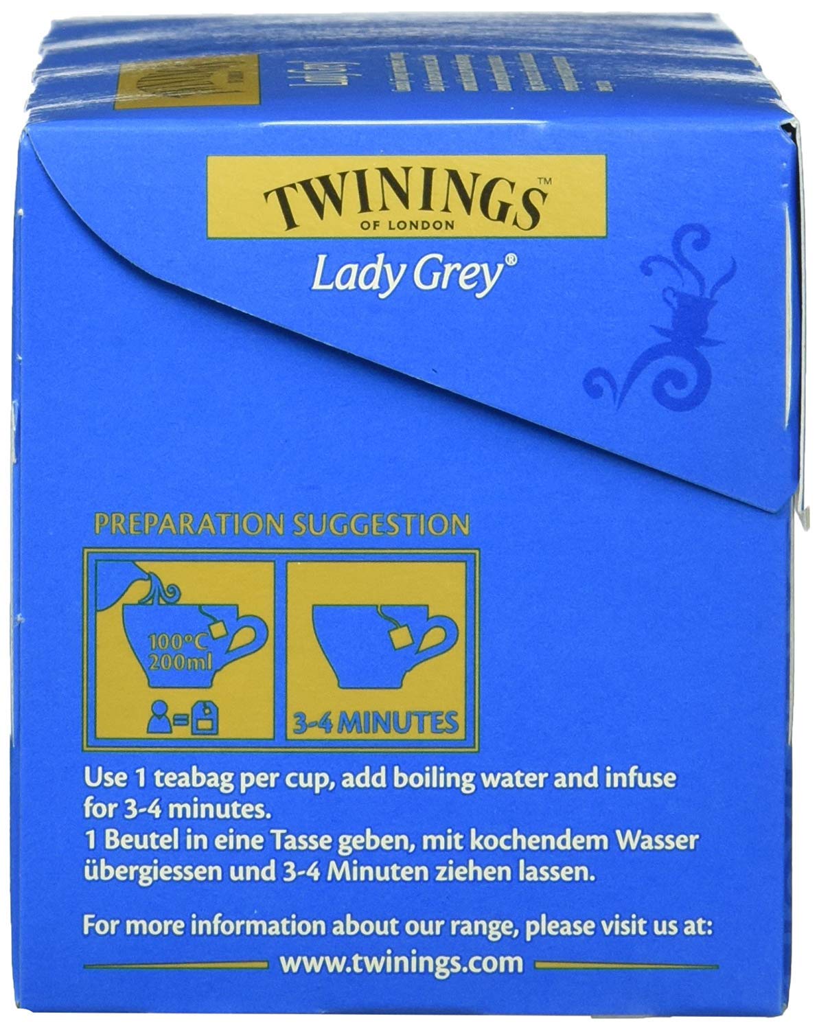 Twinings Lady Grey Tea, 100 torebek herbaty (25 x 4 sztuki)