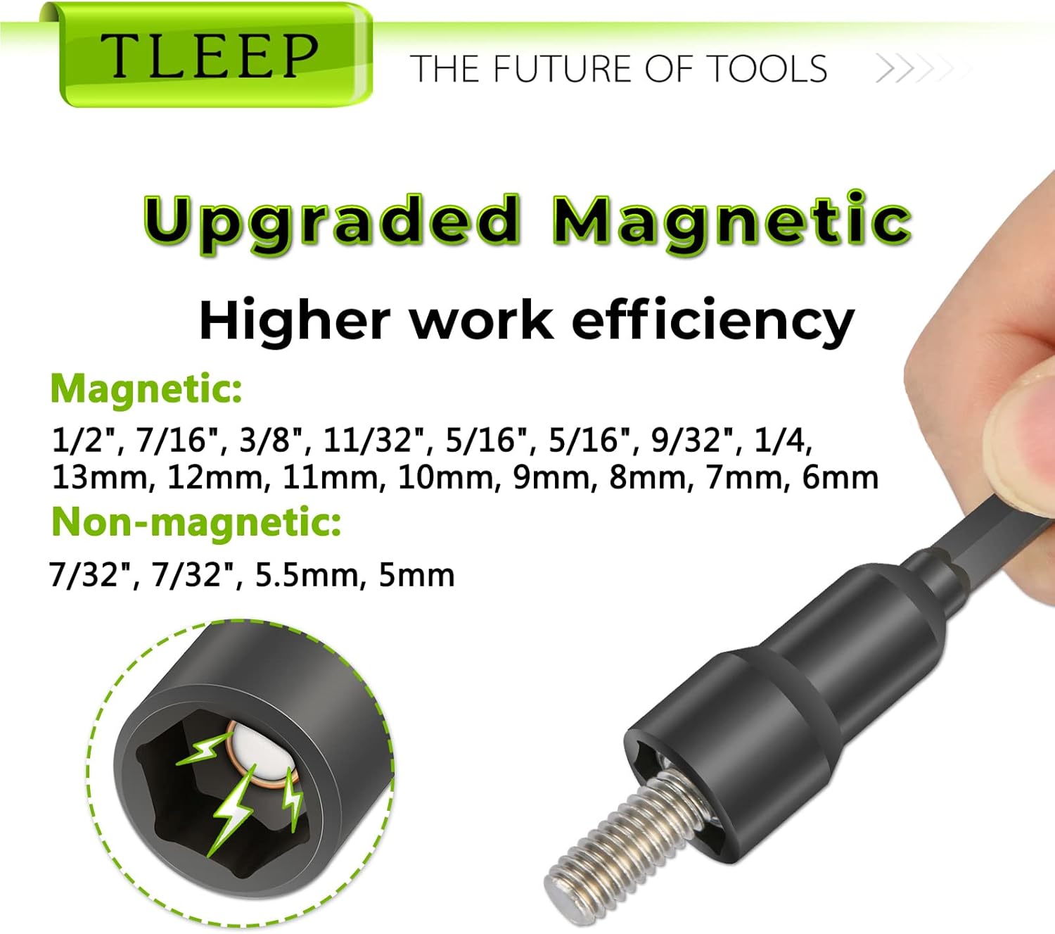 20Pcs 65MM SAE & Metric Power Nut Driver Set and 11Pcs 80MM Deep Nut Driver Set and 1Pc 80MM Wing Nut Driver