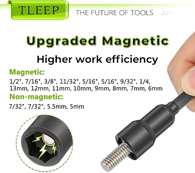 20Pcs 65MM SAE & Metric Power Nut Driver Set and 11Pcs 80MM Deep Nut Driver Set and 1Pc 80MM Wing Nut Driver