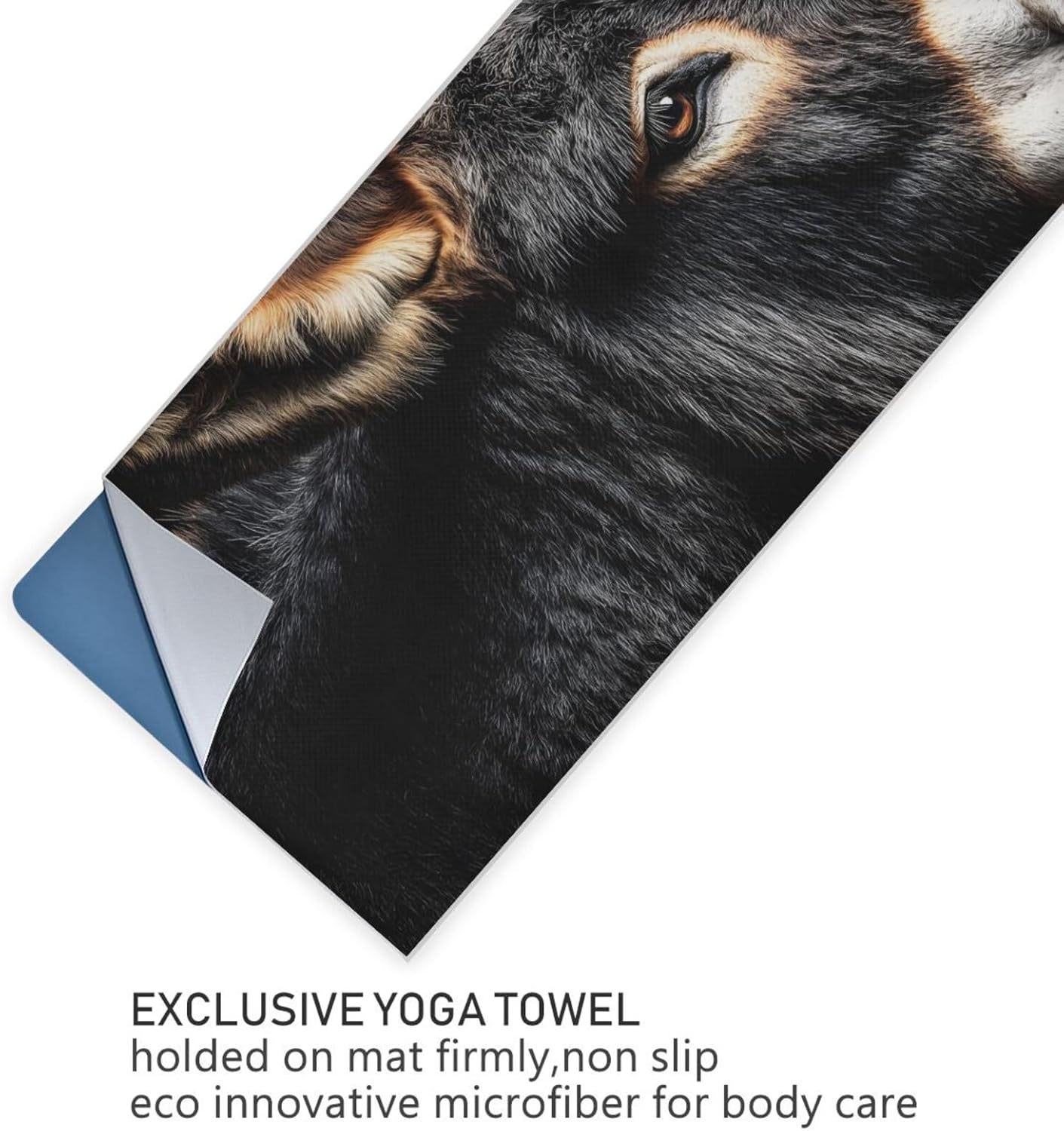 Donkey Head Hot Yoga Towel – Stylish, Non-Slip, Grip Dots, Super Absorbent, 27" x 73" - Yoga Mat Towels for Exercise, Fitness