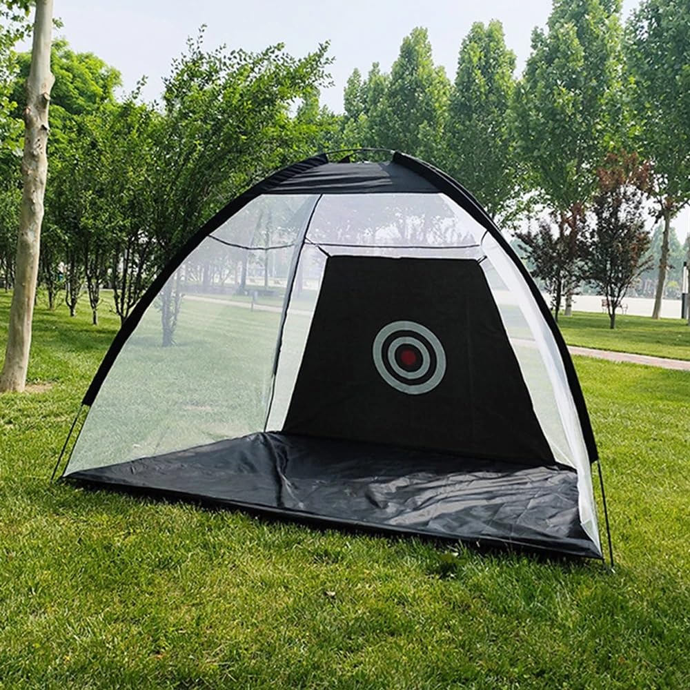 Red de Práctica de Golf Red de práctica de Golf Plegable, Jaula para Golpear Golf, Carpa de prácticas para pastizales de jardín, 2M Red de Golf(Black)