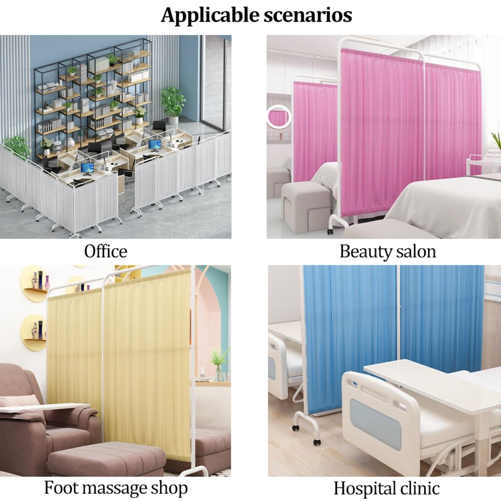Medical Room Divider, Portable Room Partition with 4 Wheels | Pannello divisorio in tessuto Oxford e acciaio per ospedali, saloni, case, laboratori, cliniche, uffici(Brown)