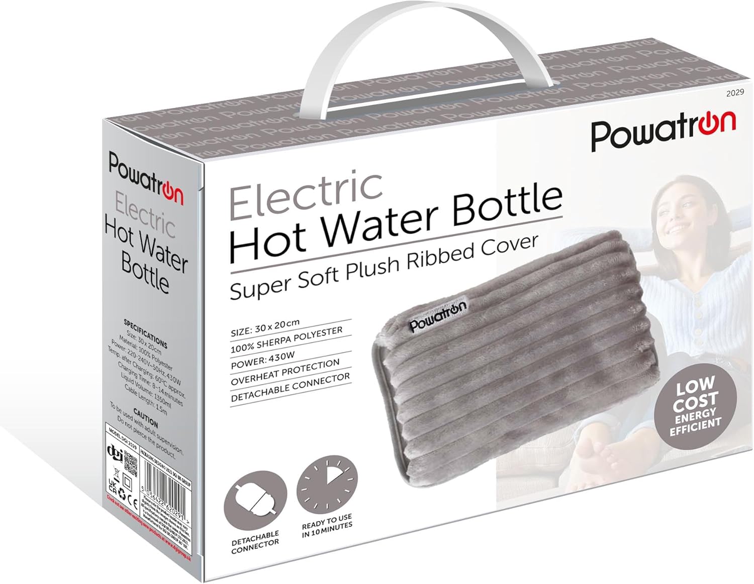 Rechargeable Electric Hot Water Bottle Bed Hand Warmer Pouch Massaging