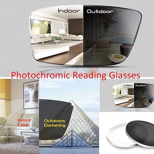 Miniatura 2 de Metal marco completo hombres transición gafas de lectura ultraligero fotocromático gafas presbicia lupa