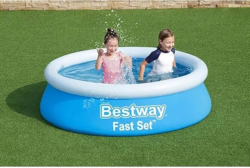 Miniatura 7 de Bestway Juego rápido piscina redonda inflable de 6 x 20 pulgadas, piscina sobre el suelo, instalación de relleno y elevación, construcción Tritech,