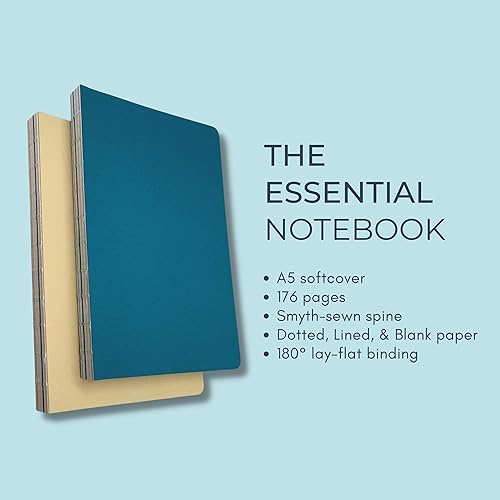 Miniatura 2 de PAPER GENIUS Essential - Cuaderno para el trabajo, tamaño A5 con combinación de páginas en blanco y rayadas, 3.53 ozm, diario de escritura con papel