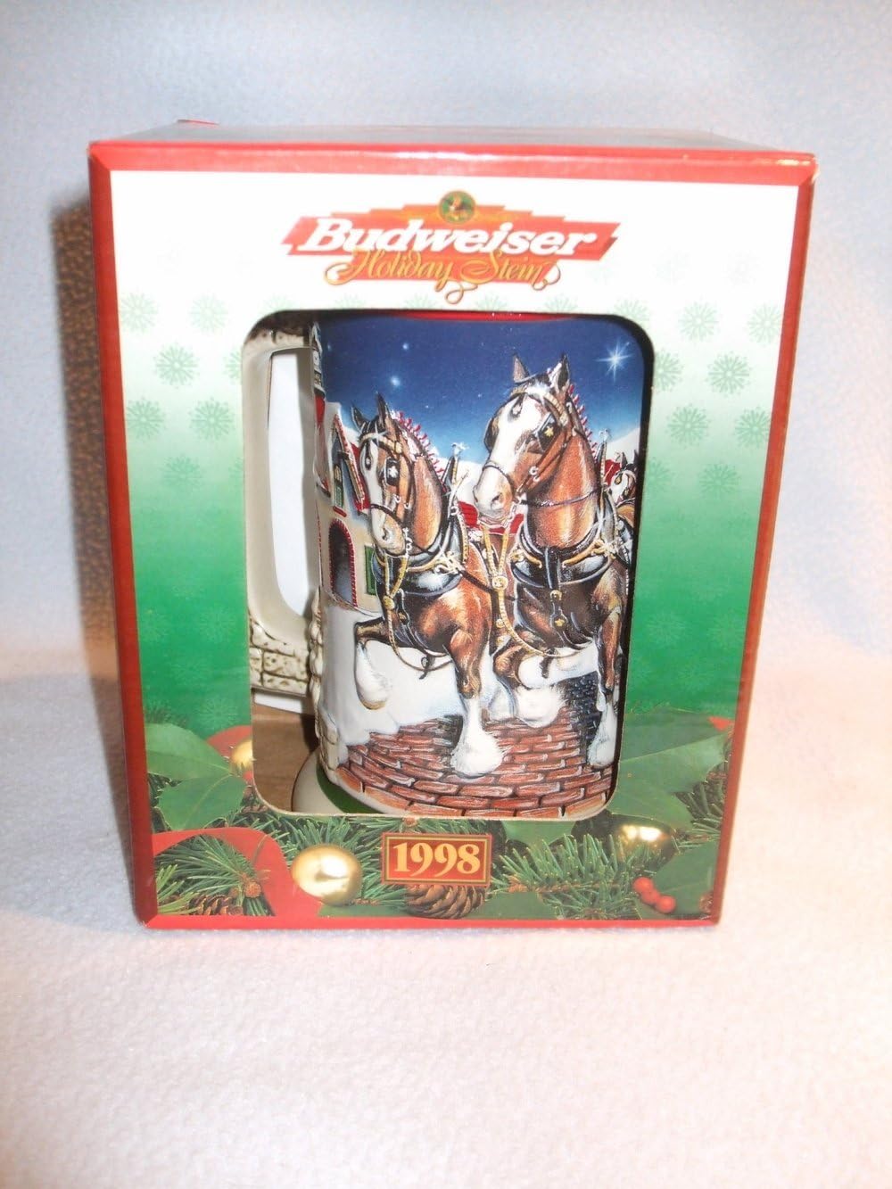 Budweiser 1998 Grants Farm Holiday Stein