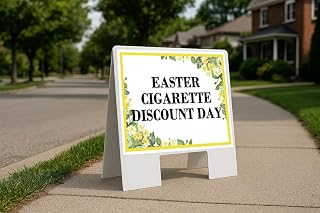 Easter Cigarette Discount Day Spring Flowers Citrus Eucalyptus A-Frame Double Sided 23x23 in. sign