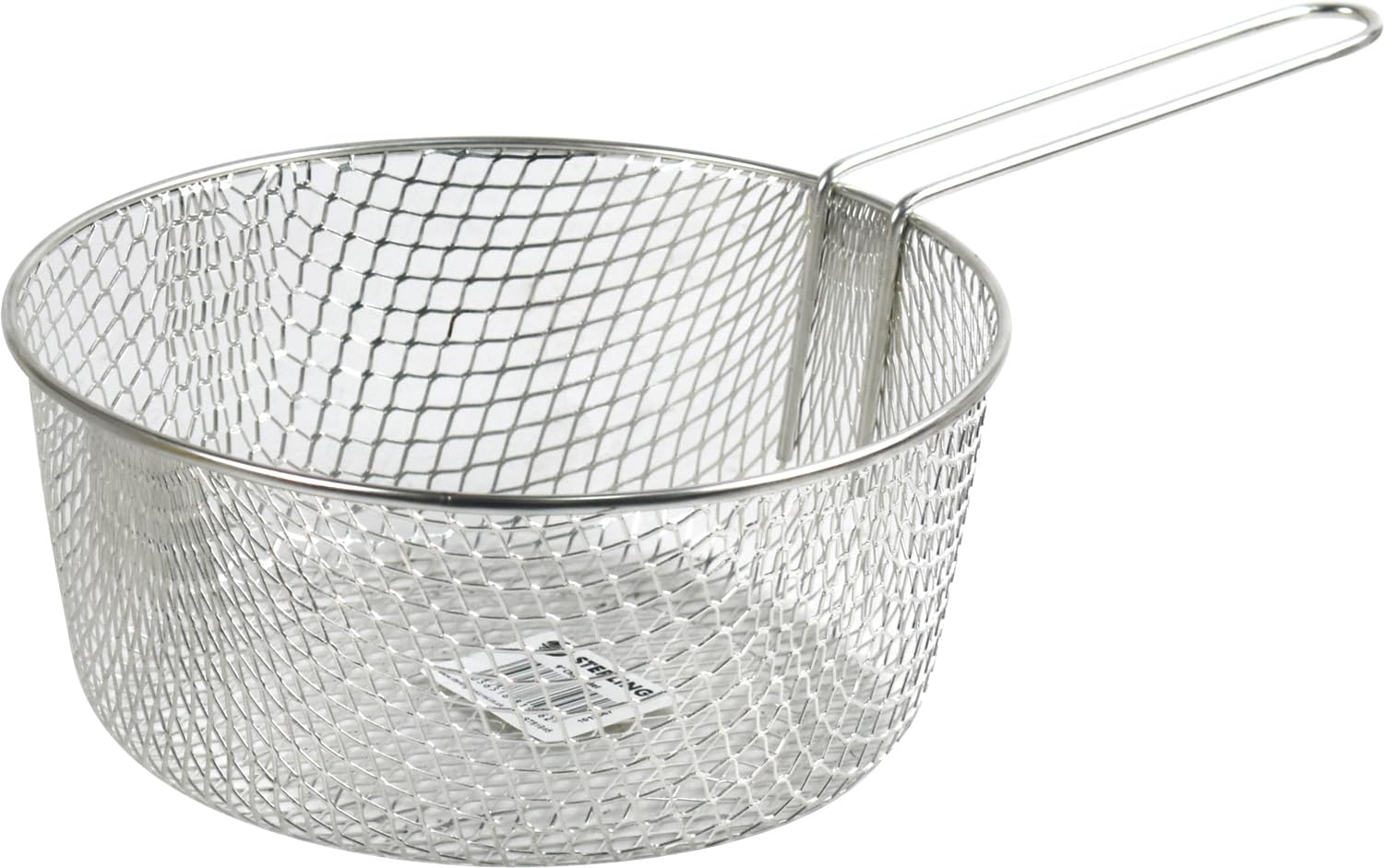 Catergold Silver Stainless Steel Chip Baskets With Handle Serving Frying Basket For Chips, Onion Rings, Chicken Wings, Colour (9 Inch)