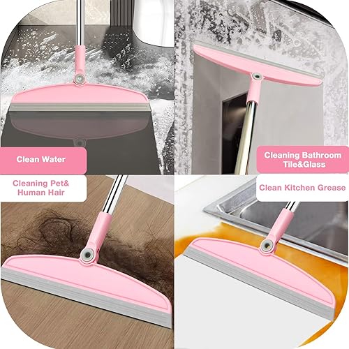 Miniatura 10 de XXFLOWER Escoba de silicona para pelo de mascotas, escoba de pelo de perro para alfombra, madera dura, alfombra de piso liso, escoba de limpieza