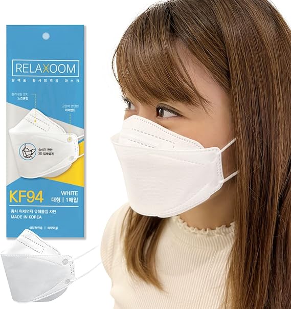 Amazon 立体マスク 不織布 韓国マスク Kf94マスク 韓国製 正規品 3d立体 韓国 マスク 10枚 50枚 セット 個包装 白 フィルター Relaxoom Rela 布マスク