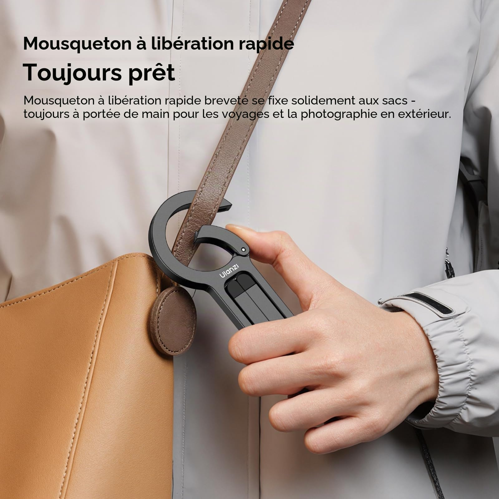 ULANZI Mini trépied magnétique pour iPhone – Support de téléphone portable en plastique, aimant puissant, montage rapide et pliable, compatible avec iPhone 17 16 15 14 13 12 Series Blacck