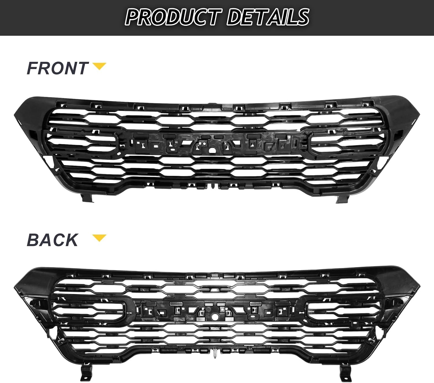 Bewild Front Bumper Upper Grille Mesh Grill Fit For 2023-2025 RAM Promaster 1500 2500 3500 Front Radiator Grille Assembly Replacement