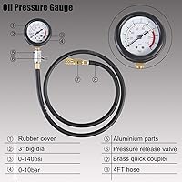 Vista 3 de YSTOOL Kit de probador de presión de aceite, herramienta profesional de medidor de presión de aceite para prueba de diagnóstico del motor