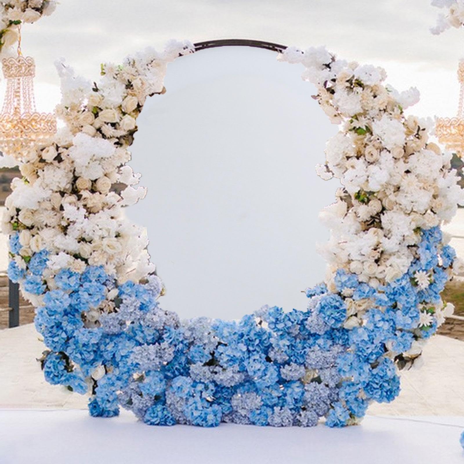 Copertura Poliestere Copertura per Struttura Cerchio Elasticizzata Resistente alle Intemperie Utilizzo Ripetuto Adatta a Festa Matrimonio, Bianco 180 Cm